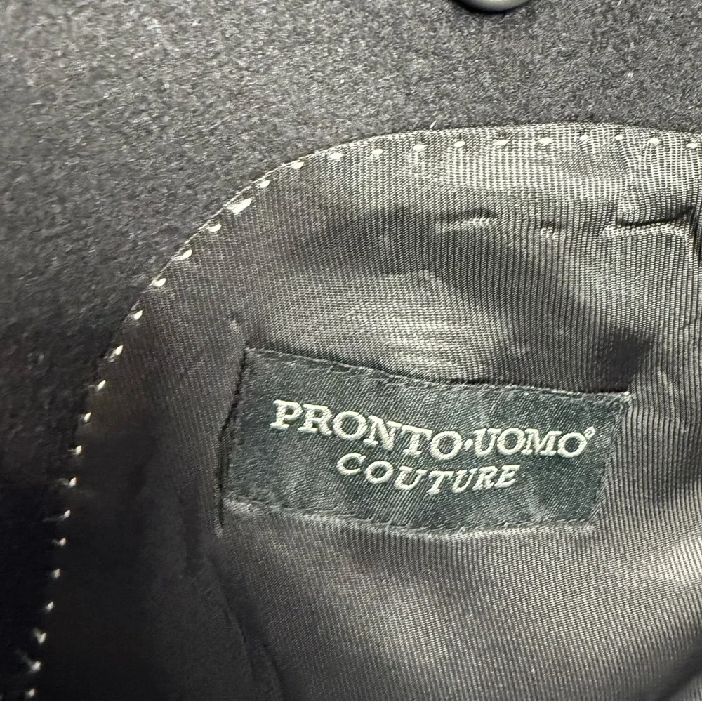 Pronto Uomo Couture Wool Silk Cashmere‎ Sport Coat Black Size 46 Business Casual